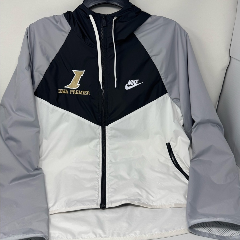 Nike Black, Gray, and White Hooded Jacket - Iowa Premier Softball